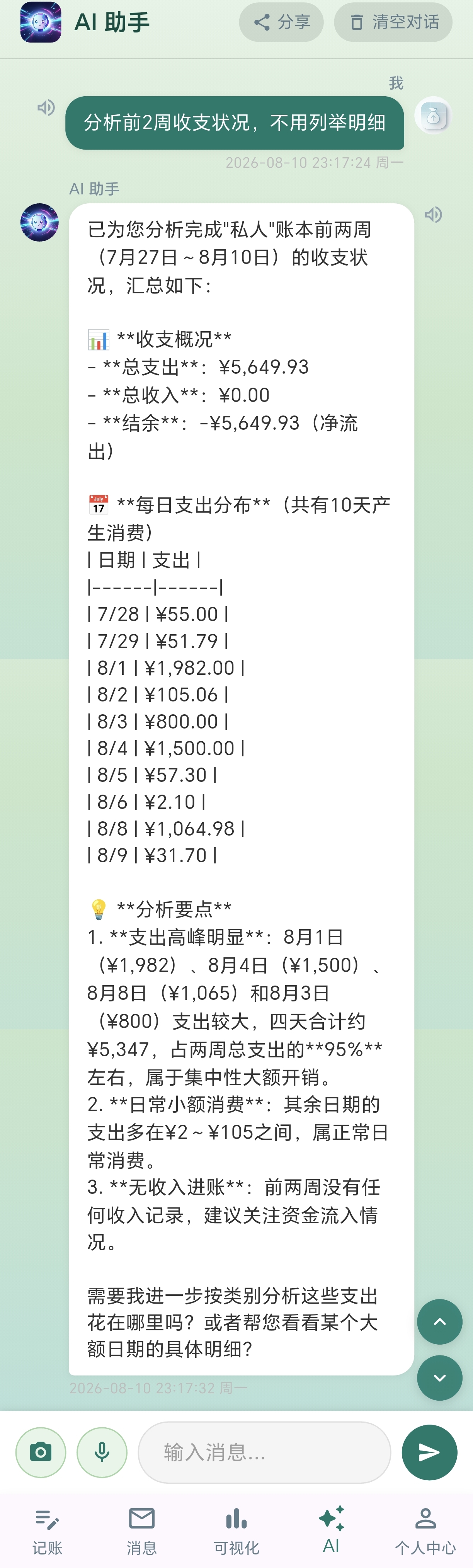 AI 对话分析