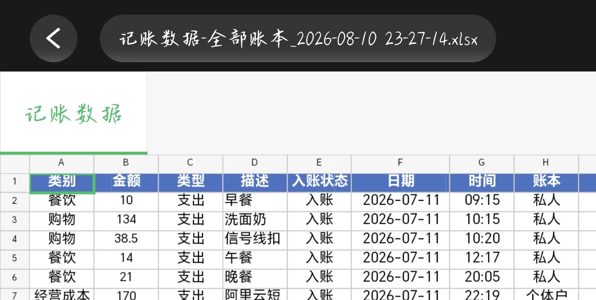 可导出数据